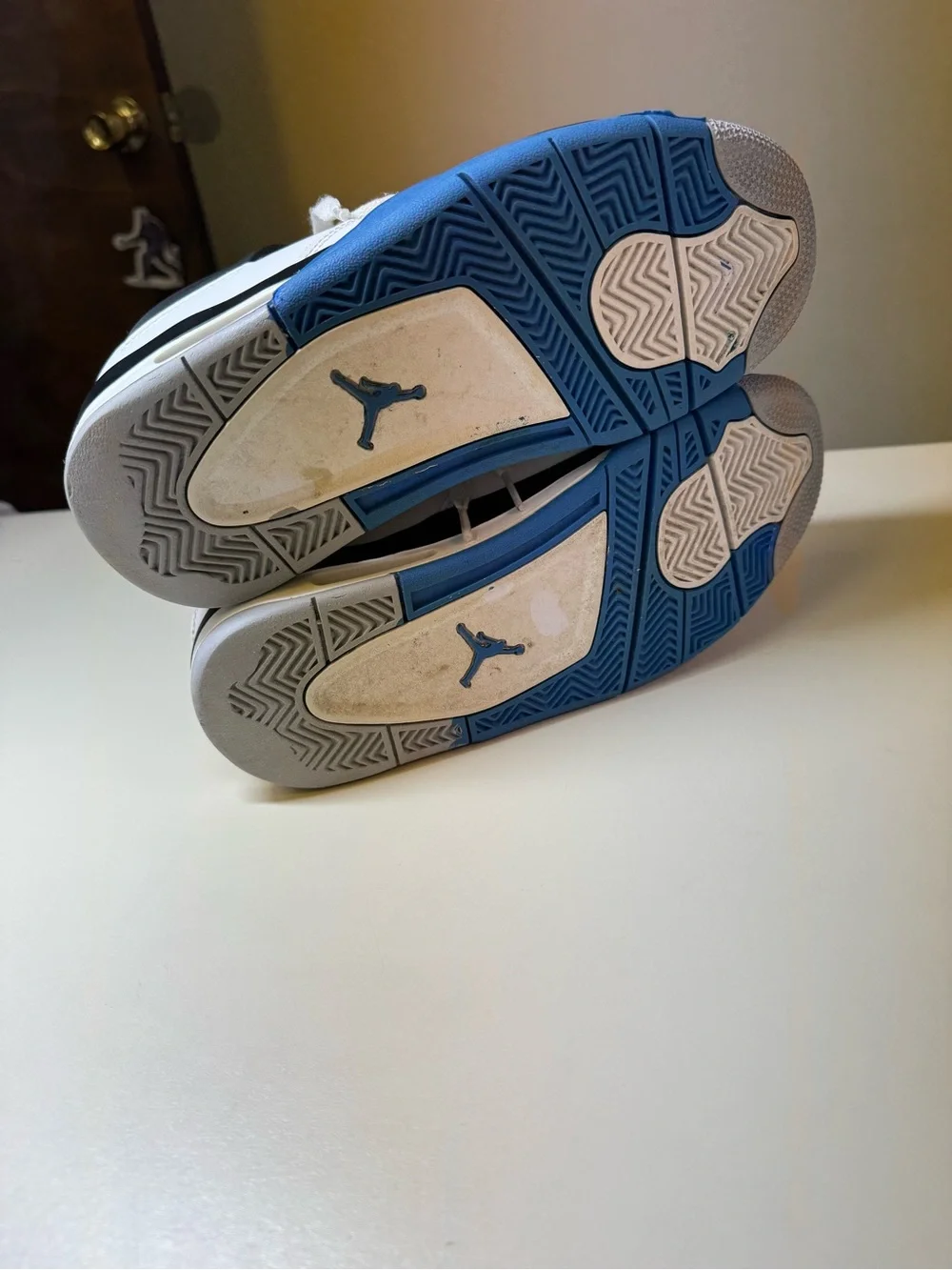 Jordan Kids White and Blue Retro Basketball Sneakers